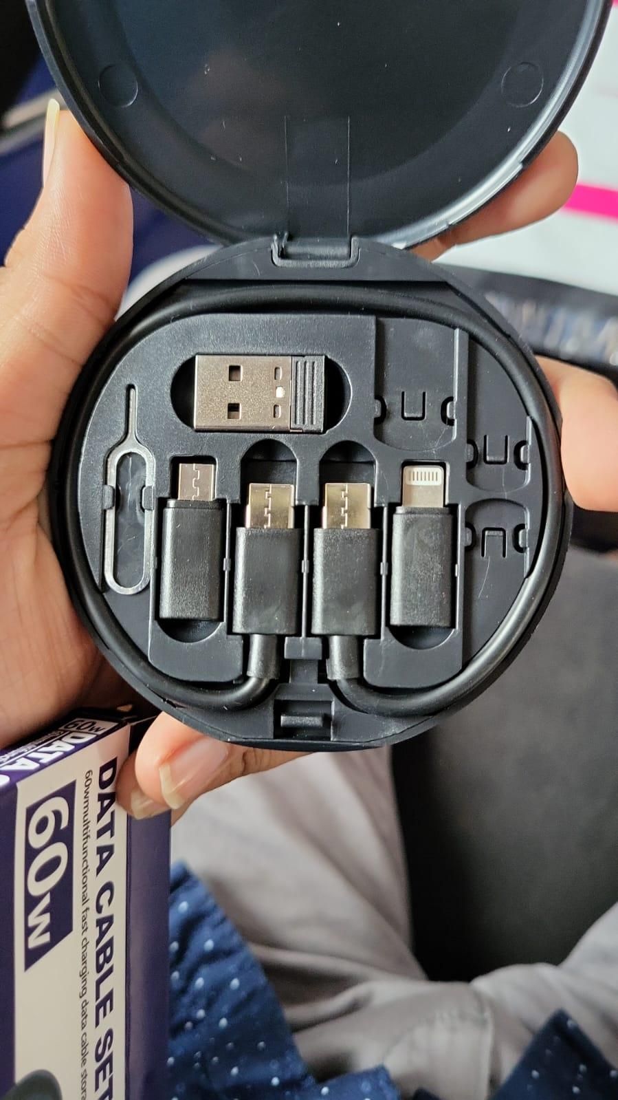 5-in-1 Fast Charging Travel Cable Kit with Storage Box