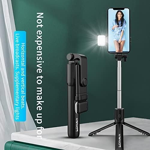 3-in-1 Selfie Stick Tripod with Bluetooth Remote & Light