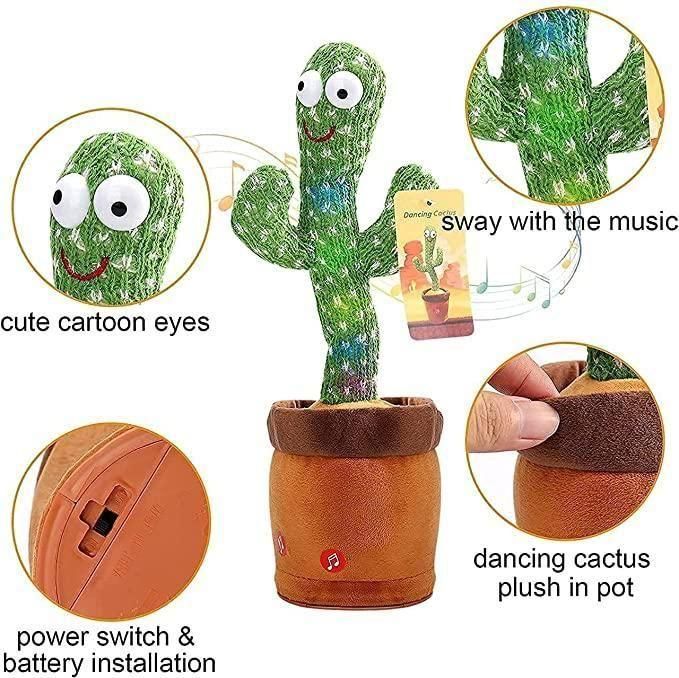 LED Dancing Cactus Toy with Music & Mimicry
