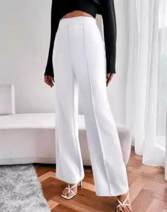 High-Waist Nontransparent Wide-Leg Pants for Women