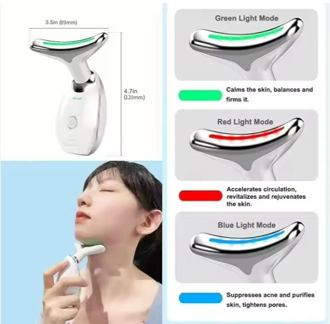 LED Neck & Face Massager with Light Therapy