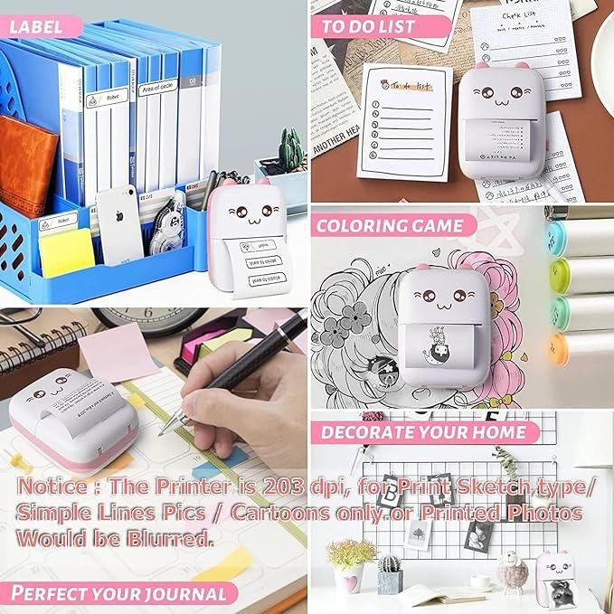 Cute Inkless Bluetooth Pocket Printer