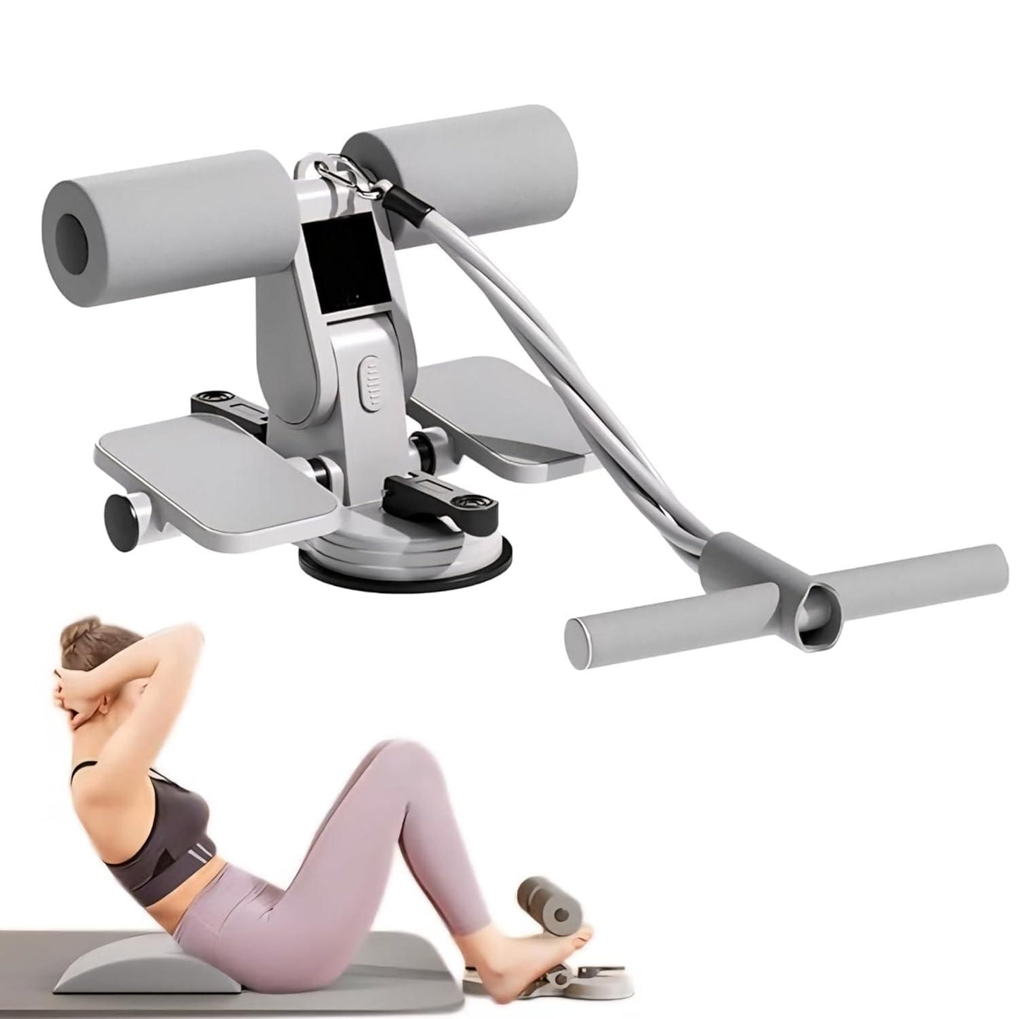 Adjustable Sit-Up Bar with Resistance Bands – Core Trainer
