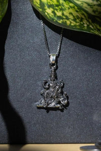 Laxmi on Hatiji Oxidized Silver Pendant with Chain
