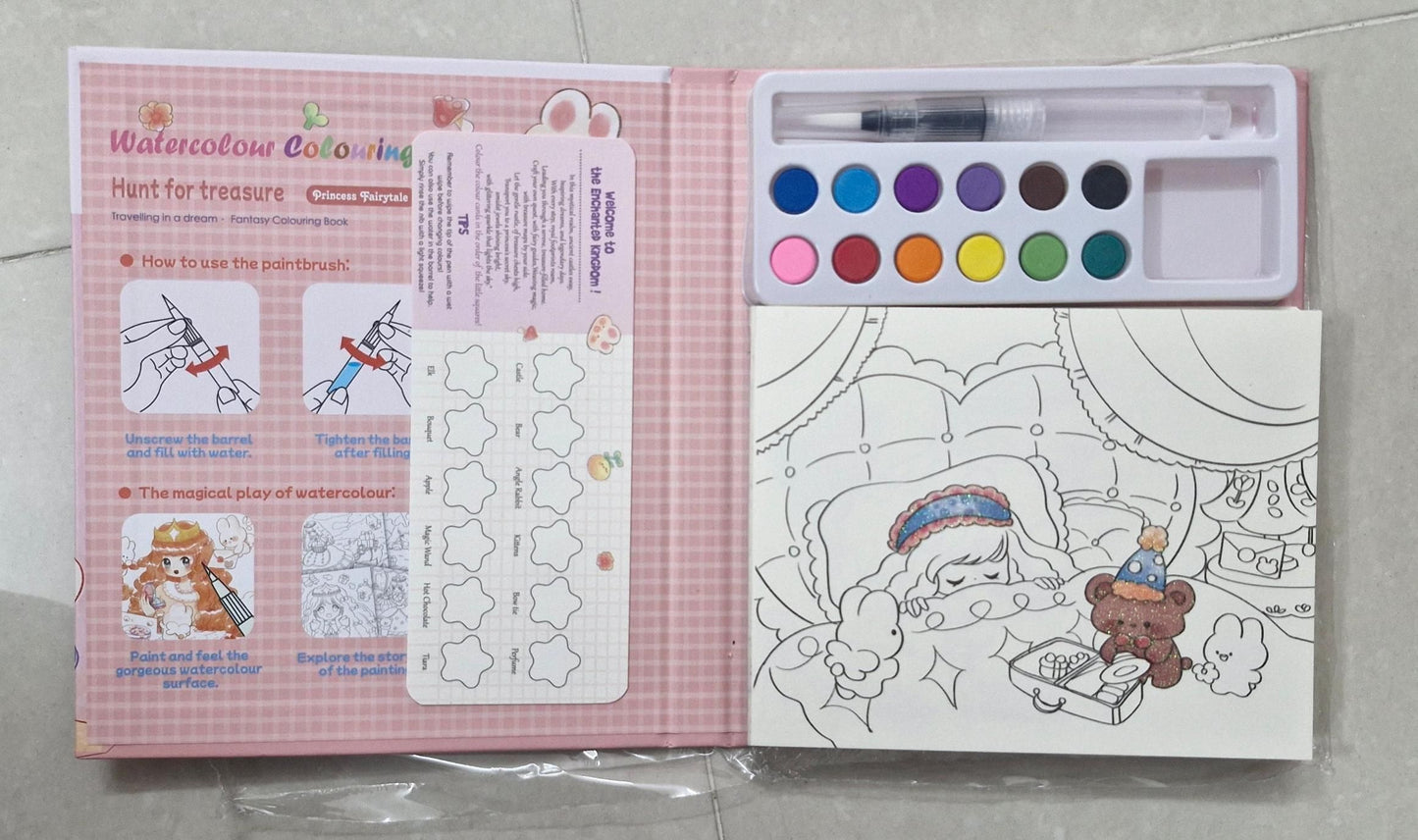Whimsical Kids Watercolor Coloring Set
