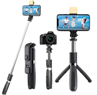 3-in-1 Selfie Stick Tripod with Bluetooth Remote & Light