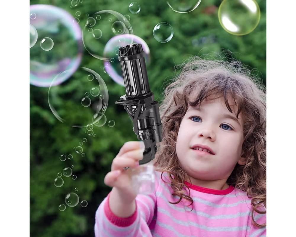 Automatic Bubble Gun with 8-Hole Gatling Design
