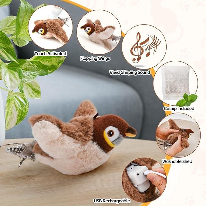 Rechargeable Flapping Bird Toy for Cats
