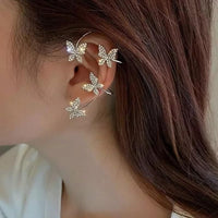 Elegant Butterfly Ear Cuff Earrings – Silver Plated