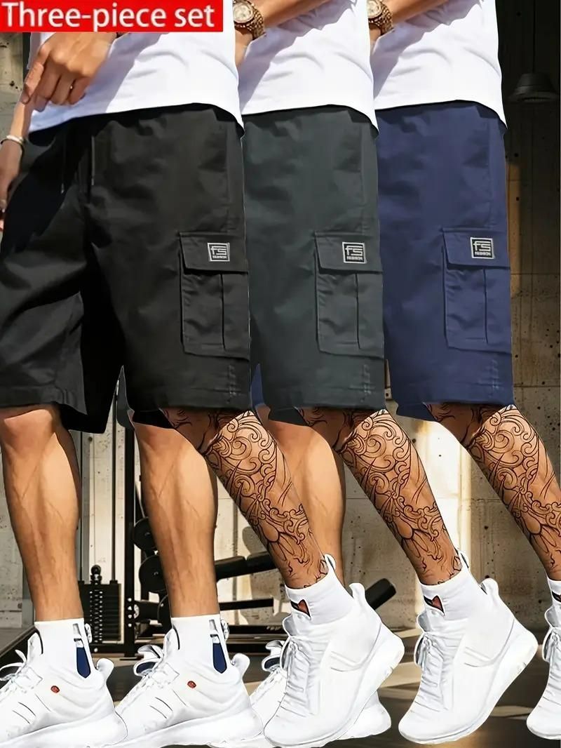 Men’s Cotton Cargo Shorts – Pack of 3