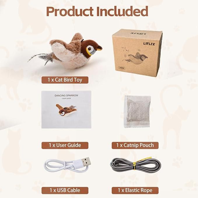 Rechargeable Flapping Bird Toy for Cats