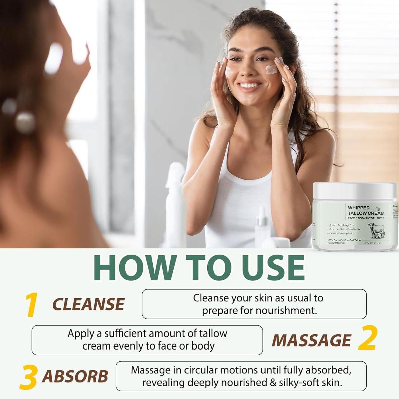 Nourishing Whipped Tallow Cream for Face & Body