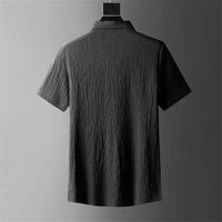 Men’s Crinkled Cotton Co-Ord Set – Black